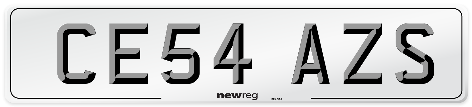 CE54 AZS Number Plate from New Reg